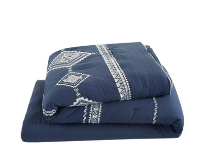 Better Homes & Gardens Navy 12 Piece Bed in a Bag Comforter Set with Sheets, King- NEW (bag was opened to count the pieces)
