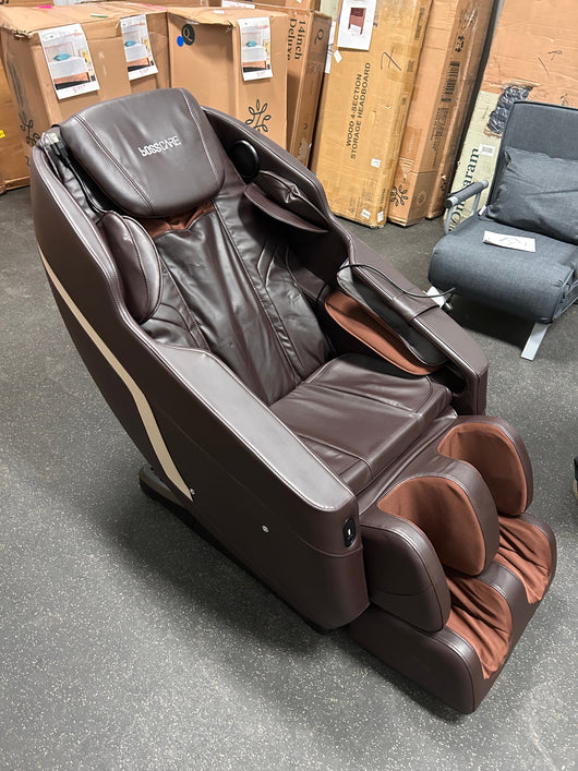 BOSSCARE Assembled Massage Chair Recliner with Zero Gravity Full Body Massage Brown!  -Brand new and assembled (Has one small tear on the top of the back edge, photos shown)