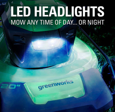 Greenworks 48V 20" Brushless Cordless Push Lawn Mower + 24V Brushless Drill / Driver, (2) 4.0Ah USB Batteries (USB Hub) and Dual Port Rapid Charger Included (2 x 24V)- NEW IN BOX