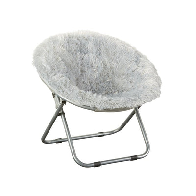 Mainstays Blair Plush Faux-Fur Kids Saucer Chair,Grey**new in box*