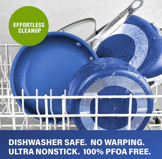 Granitestone Blue 20 Piece Pots and Pans Set, Complete Cookware & Bakeware Set with Ultra Nonstick Durable Mineral & Diamond Surface, Stainless Stay Cool Handles Oven & Dishwasher Safe, 100% PFOA Free- new in box