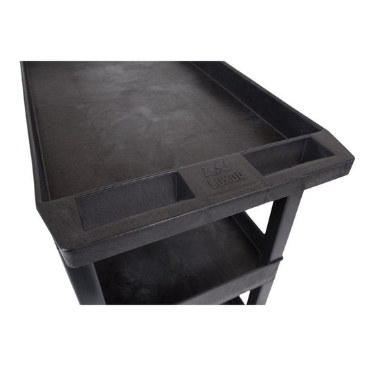 Luxor EC111-B 32" x 18" 3 Tub Shelf Utility Cart, Black**New,Damaged from shipping**