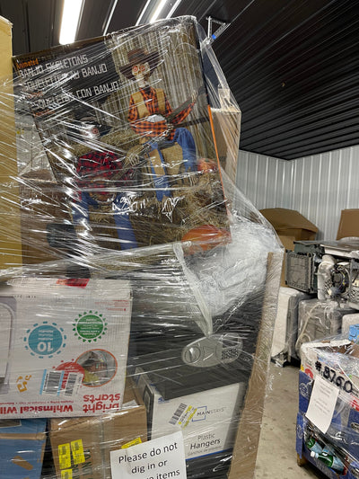 Jumbo liquidation pallet load number 8763  7 ft tall