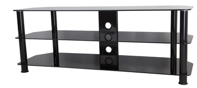 AVF SDC1250CMBB-A TV Stand for 39-inch to 60-inch TVs, Black Glass, Black Legs**New in box**