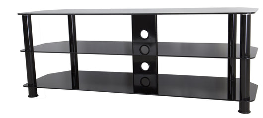 AVF SDC1250CMBB-A TV Stand for 39-inch to 60-inch TVs, Black Glass, Black Legs**New in box**