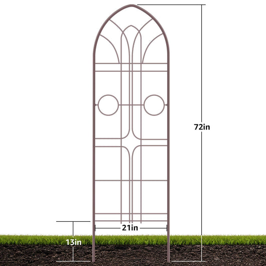 Amagabeli Garden Trellis 72” x21” Heavy Duty Rustproof Iron Metal Trellis for Potted Plants Support Trellis for Climbing Plants 2 Pack Brown**New in box**