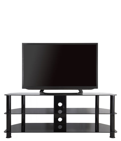 AVF SDC1250CMBB-A TV Stand for 39-inch to 60-inch TVs, Black Glass, Black Legs**New in box**