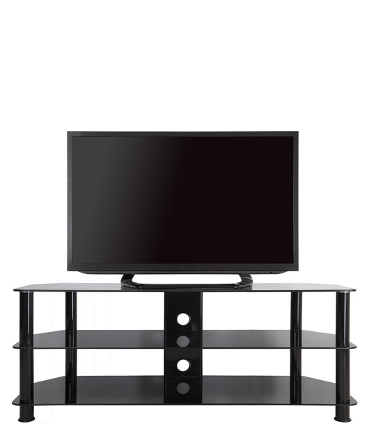 AVF SDC1250CMBB-A TV Stand for 39-inch to 60-inch TVs, Black Glass, Black Legs**New in box**