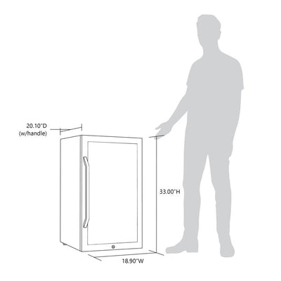 NewAir Premium Stainless Steel 126 Can Beverage Refrigerator and Cooler with SplitShelf Design**New small dent,seen in picture**