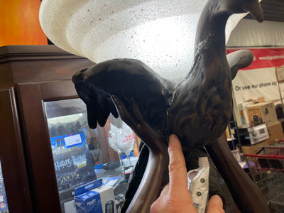 Design Toscano The The Peacock Goddess Sculptural Floor Torchière Lamp, 74 Inch, Bronze Verdigris Finish- BRAND NEW - SHIPPING DAMAGES - SEE PICS PLEASE