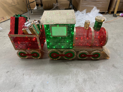 68” Holiday Twinkling Glitter Train Set w/ Lights!! NEW AND ASSEMBLED (COMES IN 2 PIECES OUT OF BOX)!!