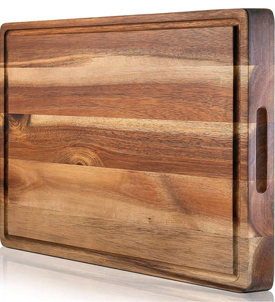 PREMIUM ACACIA Cutting Board & Professional Heavy Duty Butcher Block w/Juice Groove - NEW IN PLASTIC!!!