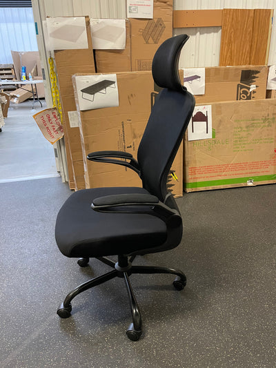 Mimoglad Office Chair, High Back Ergonomic Desk Chair with Adjustable Lumbar Support and Headrest, Swivel Task Chair with flip-up Armrests for Guitar Playing**New and assembled**