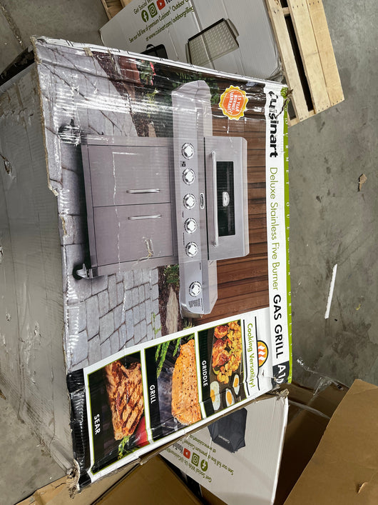 So……  Here’s a sad story-  We opened up this $500 grill only to find that the previous department store customer kept specific parts and shipped back the grill body.  It’s a Cuisinart A10 grill - new - but what you see in the pics is what you get.