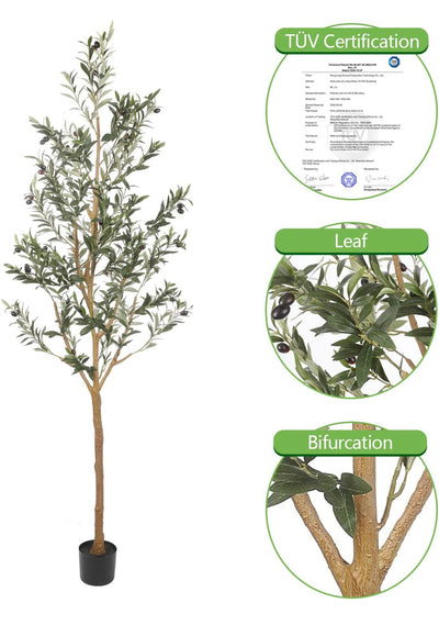 Realead Artificial Olive Tree 7ft(82''), Tall Faux Olive Tree Plant,- NEW AND ASSEMBLED!!!