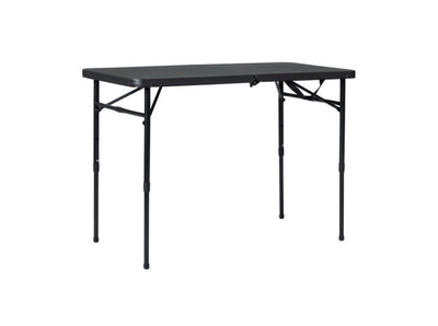 Mainstays 40" Plastic Adjustable Height Fold-in-Half Folding Table, Rich Black- NEW OUT OF BOX!!!