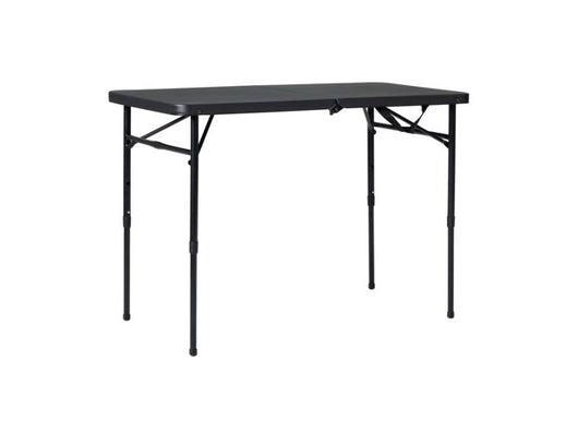 Mainstays 40" Plastic Adjustable Height Fold-in-Half Folding Table, Rich Black- NEW OUT OF BOX!!!