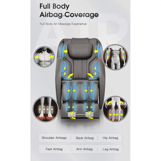 BOSSCARE Assembled Massage Chair Recliner with Zero Gravity Full Body Massage Brown!  -Brand new and assembled (Has cracked plastics on the back and is missing remote holster)