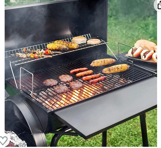 Royal Gourmet CC1830SC Charcoal Grill Offset Smoker with Cover, 811 Square Inches, Black, Outdoor Camping- new in box