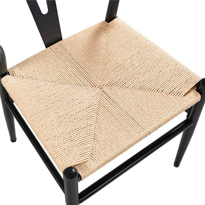 Yaheetech 2pcs Mid-Century Y-Shaped Arm Chair Dining Chair, Black**New in box**