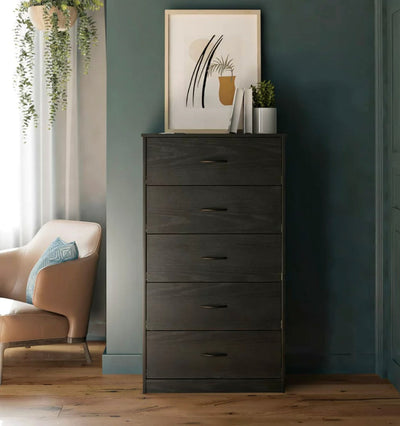 Mainstays Classic 5 Drawer Dresser, Black Oak- NEW IN BOX!!!