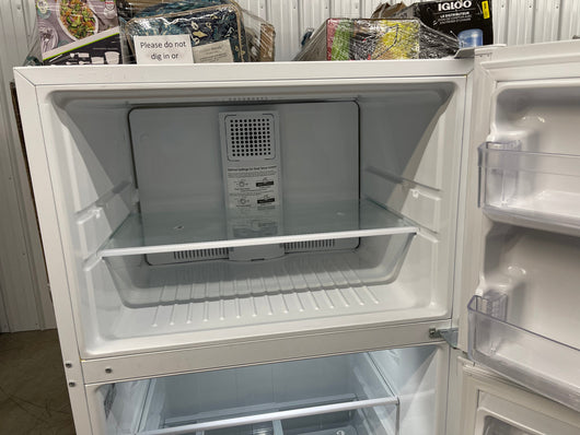 GE  Garage-Ready 21.9-cu ft Top-Freezer Refrigerator (White)- new / scratch & dent