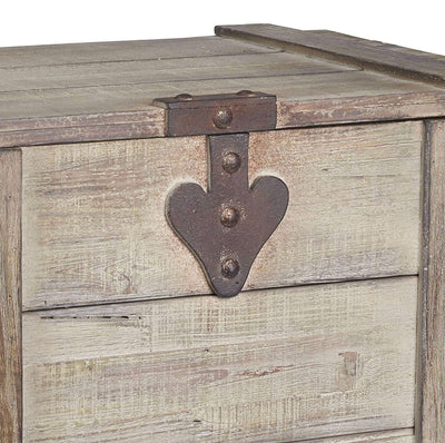 Household Essentials White Washed Rustic Decorative Wooden Trunk, Medium- NEW!!!