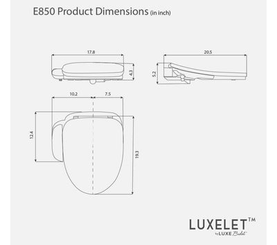 Luxe Bidet Luxelet Electric Bidet Seat for Elongated Toilets with Warm Air Dryer and Temperature Control  NEW IN BOX