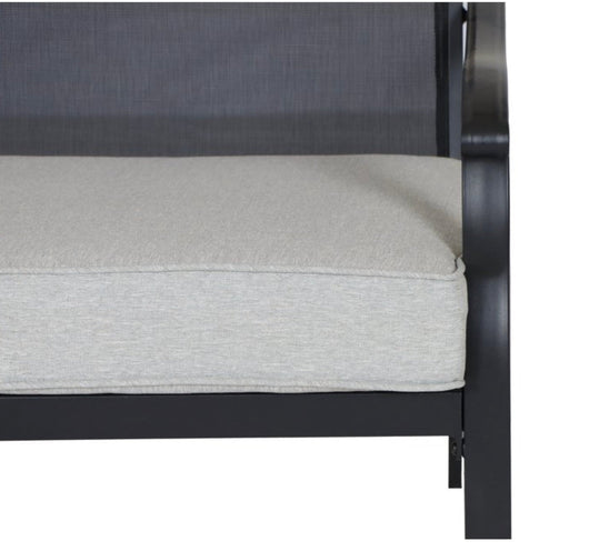 Mainstays Alexandra Square 4 - Piece Outdoor Patio Conversation Set, Gray- NEW AND ASSEMBLED!!! (Missing Coffee Table!)