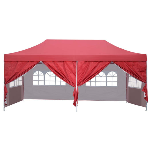 10x20 Ft Pop up Canopy Party Wedding Gazebo Tent Shelter with Removable Side Walls Red**New in box**