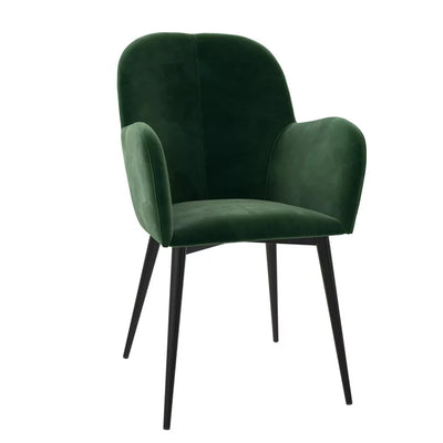 Fallon Modern Accent Chair, Metal Legs, Green Velvet**New**