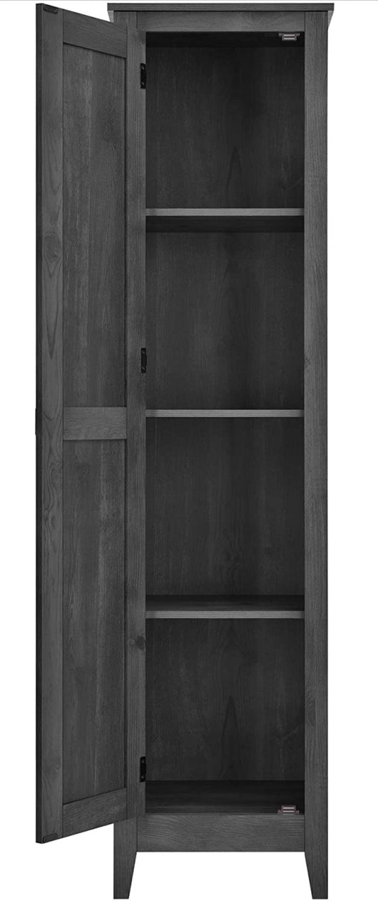 Ameriwood Home Farmington Wide Storage Cabinet, 18", Rustic Gray!! NEW IN BOX(ONE CORNER MINOR CHIP)!!
