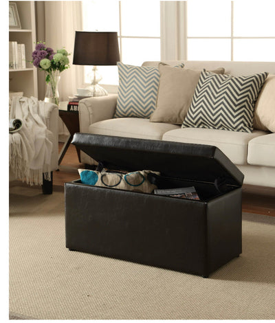 Better Homes & Gardens 30-inch Hinged Storage Ottoman, Brown (new out of the box)