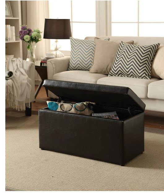 Better Homes & Gardens 30-inch Hinged Storage Ottoman, Brown (new out of the box)