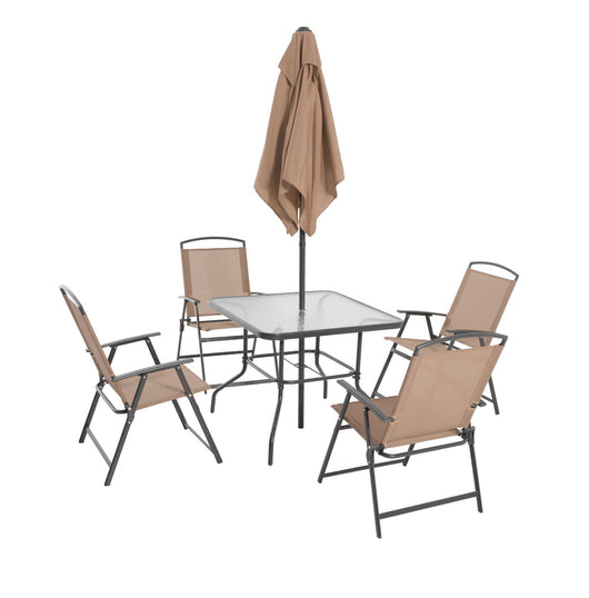 Mainstays Albany Lane 6 Piece Outdoor Patio Dining Set, Tan!! NEW IN BOX!!