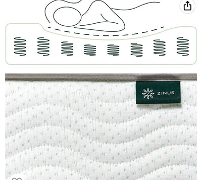 Zinus 6 Inch Foam and Spring Mattress / CertiPUR-US Certified Foams / Mattress-in-a-Box, Full (Off-White)- new in box