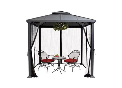 Better Homes & Gardens Sullivan Ridge 8' x 8' Steel Hard Top Gazebo with Netting, Black- NEW IN BOX!!!