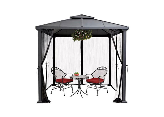Better Homes & Gardens Sullivan Ridge 8' x 8' Steel Hard Top Gazebo with Netting, Black- NEW IN BOX!!!