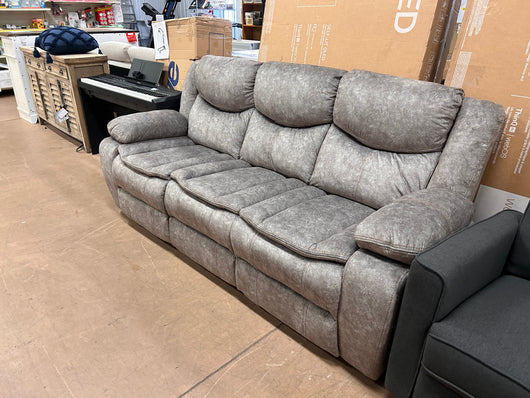 Lexicon Warrenton Faux Suede Manual Double Reclining Sofa, 87.5" W, Brown!  -Brand new out of the box
