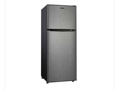 Galanz 4.6. Cu ft Two Door Mini Fridge with Freezer, Stainless Steel Look!! NEW OUT OF BOX