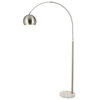 Merra 70 in. Nickel Arcing Modern Floor Lamp and Marble with Rotating Shade!  -Brand new in the box (Assembly is required)