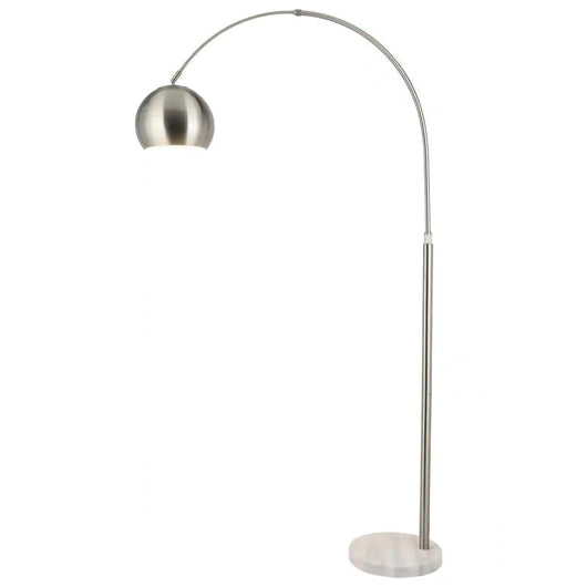 Merra 70 in. Nickel Arcing Modern Floor Lamp and Marble with Rotating Shade!  -Brand new in the box (Assembly is required)