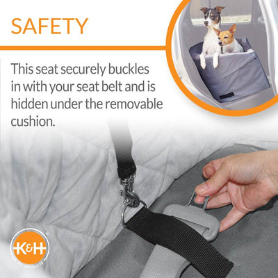 K&H Pet Products Bucket Car Booster Seat, Gray, Large**New in box**
