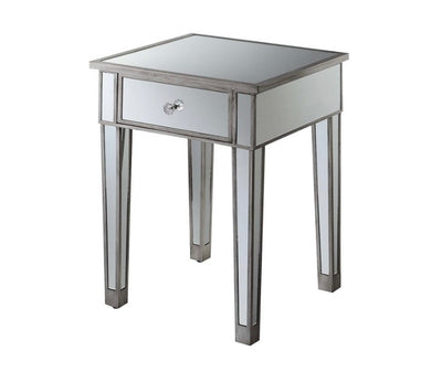 Convenience Concepts Gold Coast Mirrored End Table with Drawer- NEW AND ASSEMBLED!!!