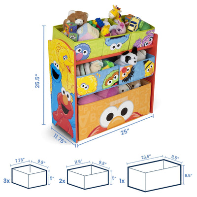 Sesame Street 6 Bin Design and Store Toy Organizer by Delta Children**New in box**