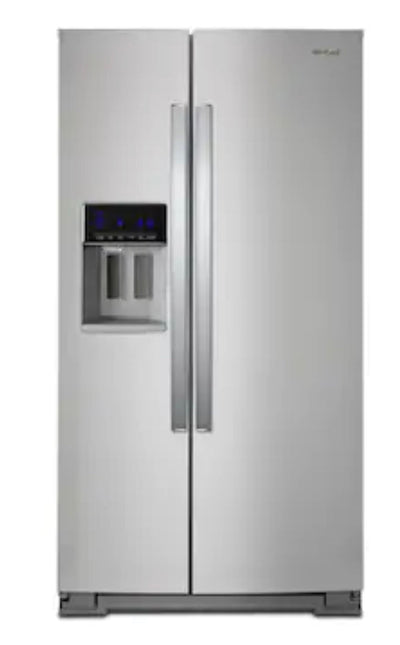 Whirlpool 28.4-cu ft Side-by-Side Refrigerator with Ice Maker (Fingerprint Resistant Stainless Steel)!  -Brand new, does have a minor scratch & dent from shipping, photos shown