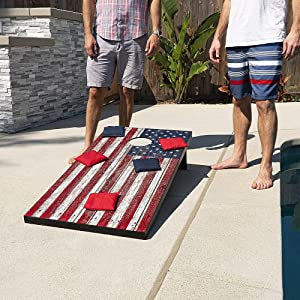 GoSports Classic Cornhole Set – Includes Travel Case**New,small chip in corner, missing bean bags**