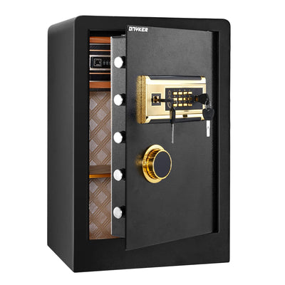 DNYKER Fireproof and Waterproof Safe Box, 2.05 Cubic Feet Digital Keypad Combination Lock Cabinet with Two Ways to Open, Black Anchoring Security Safe for Home Office Hotel**New**