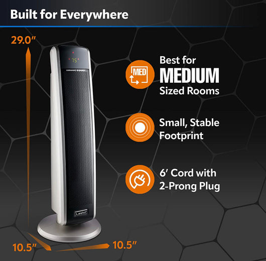 Lasko 5586 Digital Ceramic Tower Heater with Remote, Dark Grey- NEW IN BOX!!!