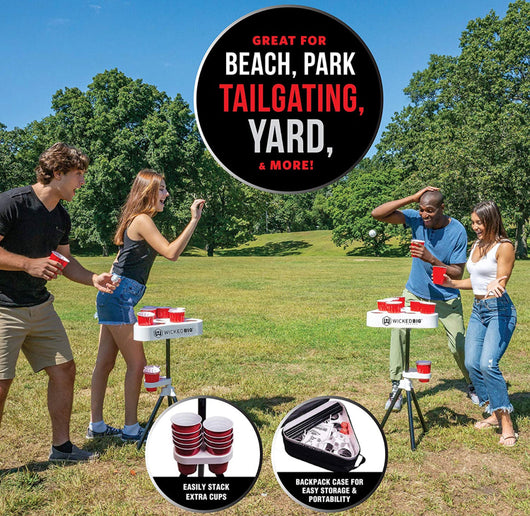 Versapong Portable Beer Pong Table/Tailgate Game with Backpack Carry Case- Lightly Used, Missing Balls